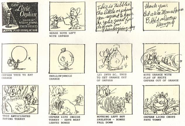 Traditional Storyboard Example for Tom and Jerry